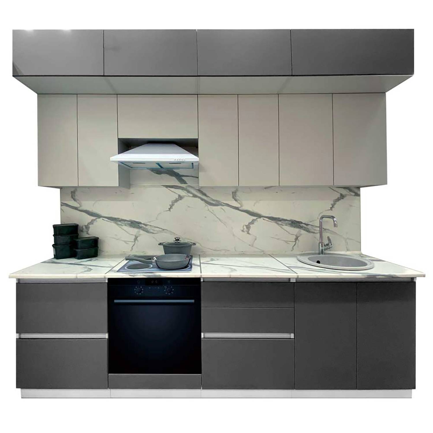 Шкаф напольный 500х850х480 мм BROZEX-WOOD Серый лед, с дверцей, серый / графит