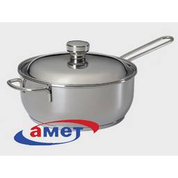 Кастрюля нерж. "АМЕТ" "Классика-Прима" 3,0л с Теплораспр.дн, d22см Мет.кр, Длин.прутк.руч.1с767 *1/6