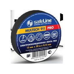 Изолента ПХВ 19ммх20м Safeline ЧЕРНАЯ Изолента ПХВ 19ммх20м Safeline ЧЕРНАЯ