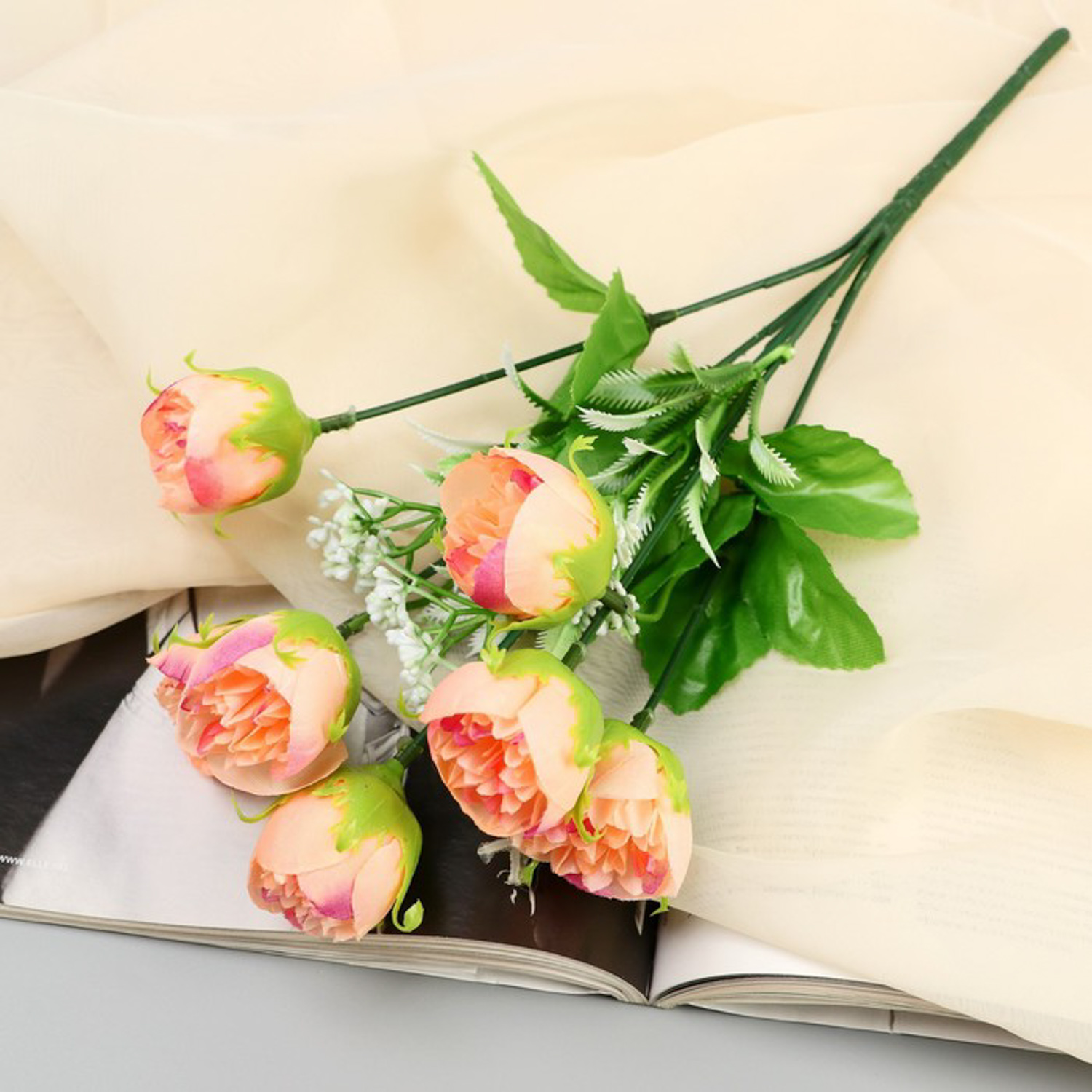 Букет "Объемные пионы" 28 см, микс 5378605