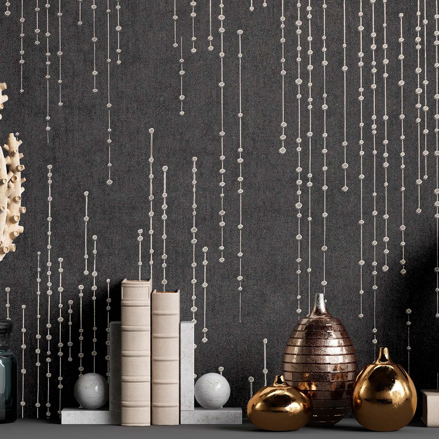 Обои  флиз Ateliero Collier (черн.) 585299 1.06*10м *6