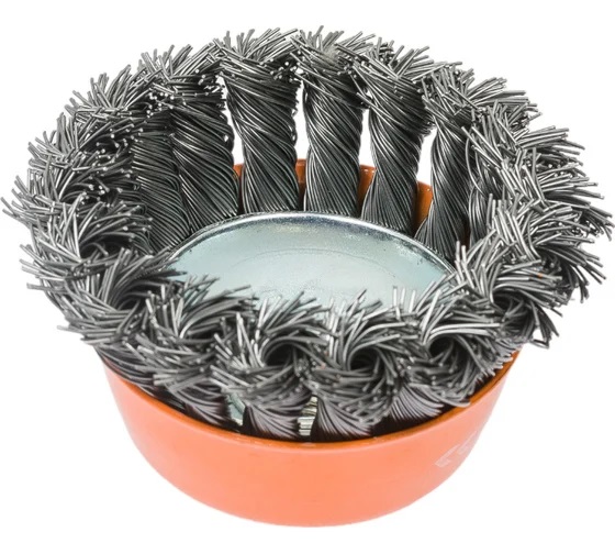 Щетка-крацовка "чаша" витая,жесткая проволока  75мм 0,5мм М14мм для УШМ арт.36200075 Bohrer *1/100