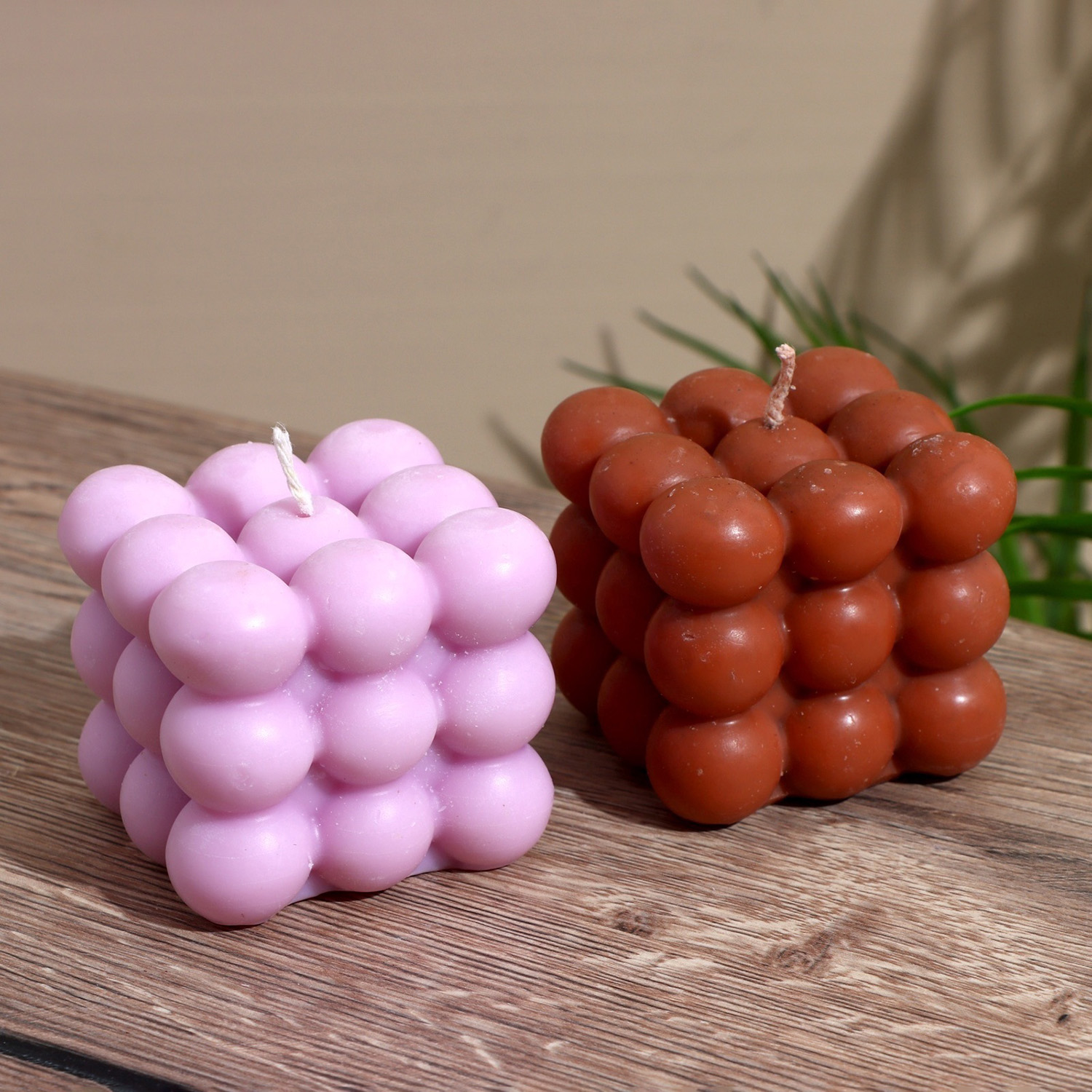 Свеча фигурная формовая «Шарики 3 слоя», 6×6×6 см, соевый воск, МИКС