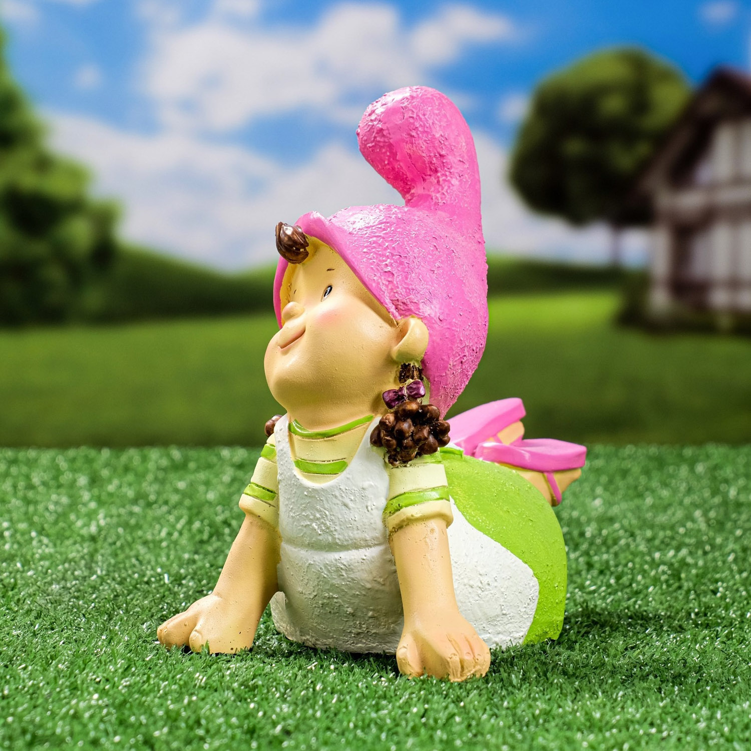 Садовая фигура "Девочка-гномик" 13x19x19см 7751170