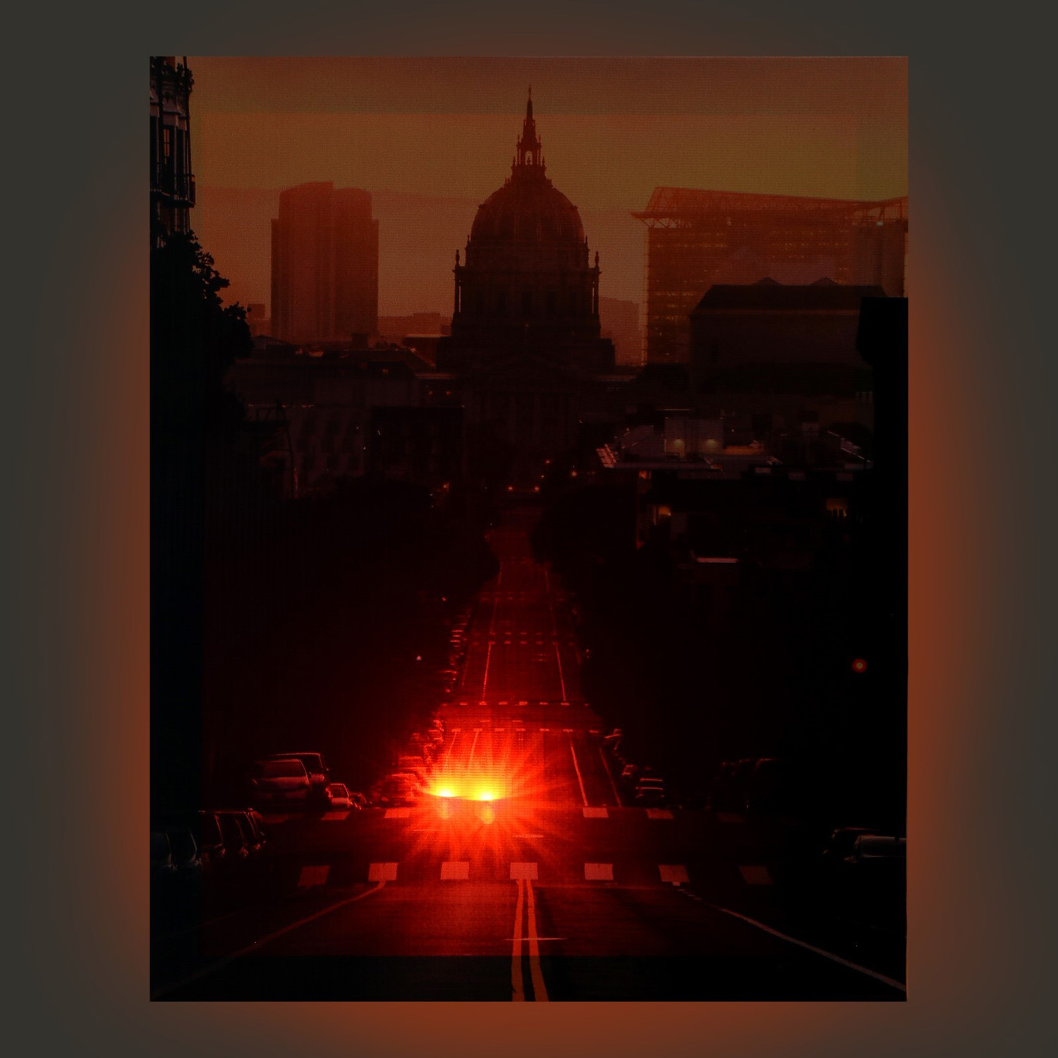 Картина световая "Мегаполис вечером"  40*50 см 10131516