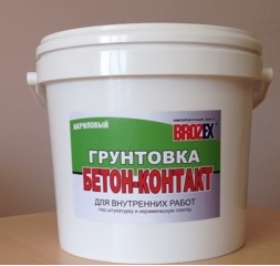 Грунтовка бетон-контакт BROZEX, для внутренних работ, 12 кг