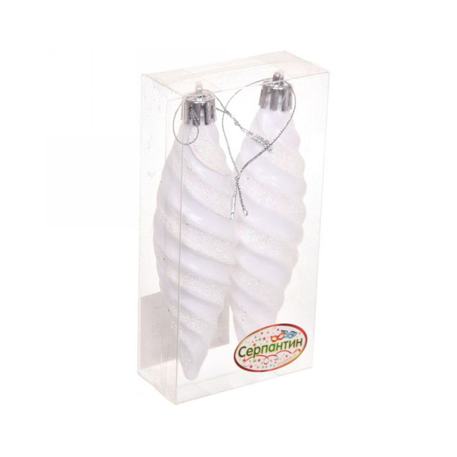 Набор елочных игрушек "Таинственное очарование" Сосульки 10 см, 2 шт., белый