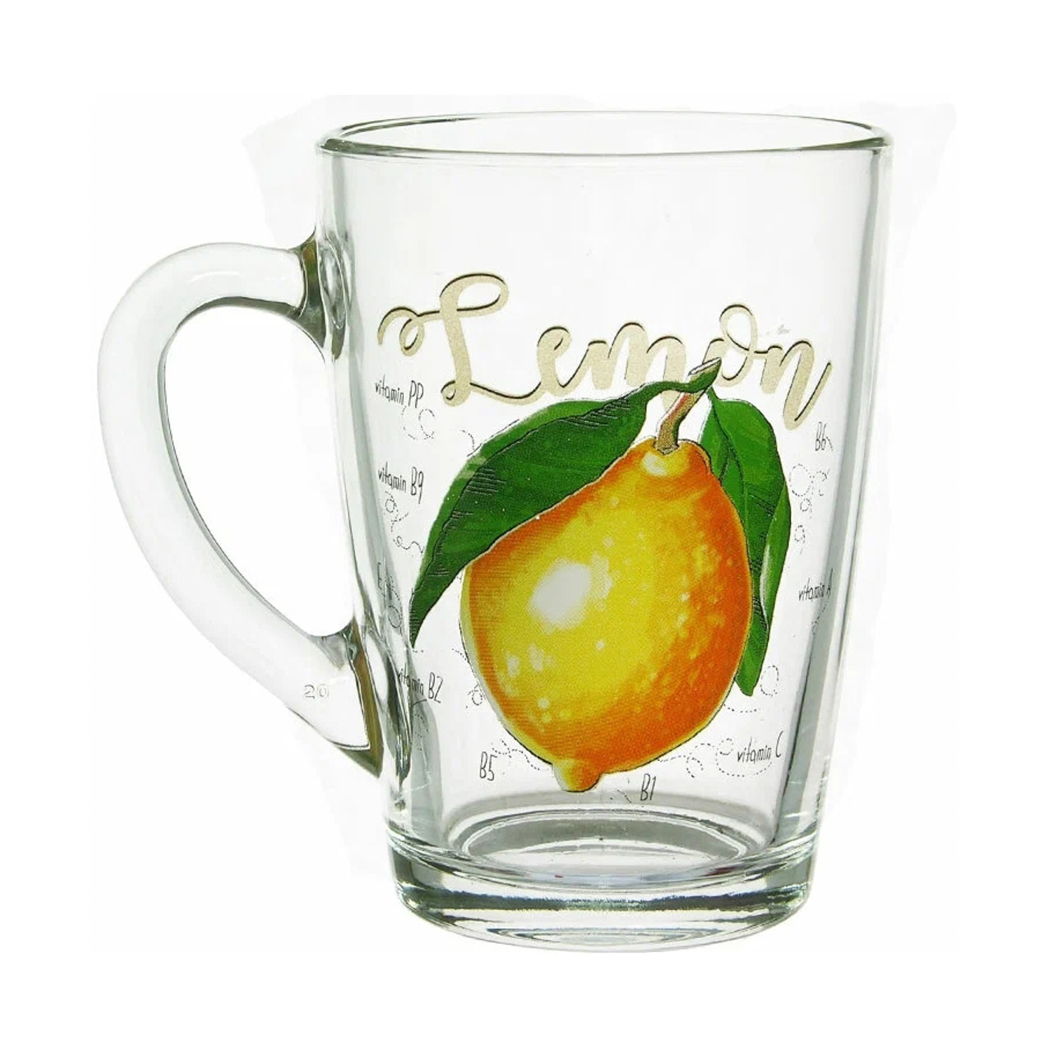 Кружка стекло 300мл "Капучино" с рис."Полезный Лимон" 07с1334 ДЗ ПЛ ("ОСЗ" Гусь-Хрустальный) *20