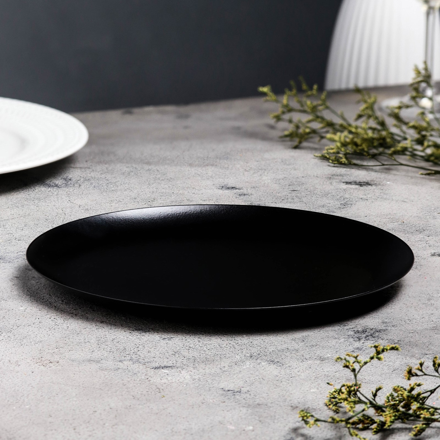 Подсвечник "Чашка" металл, 22,5х1,6 см, чёрный муар 1595954