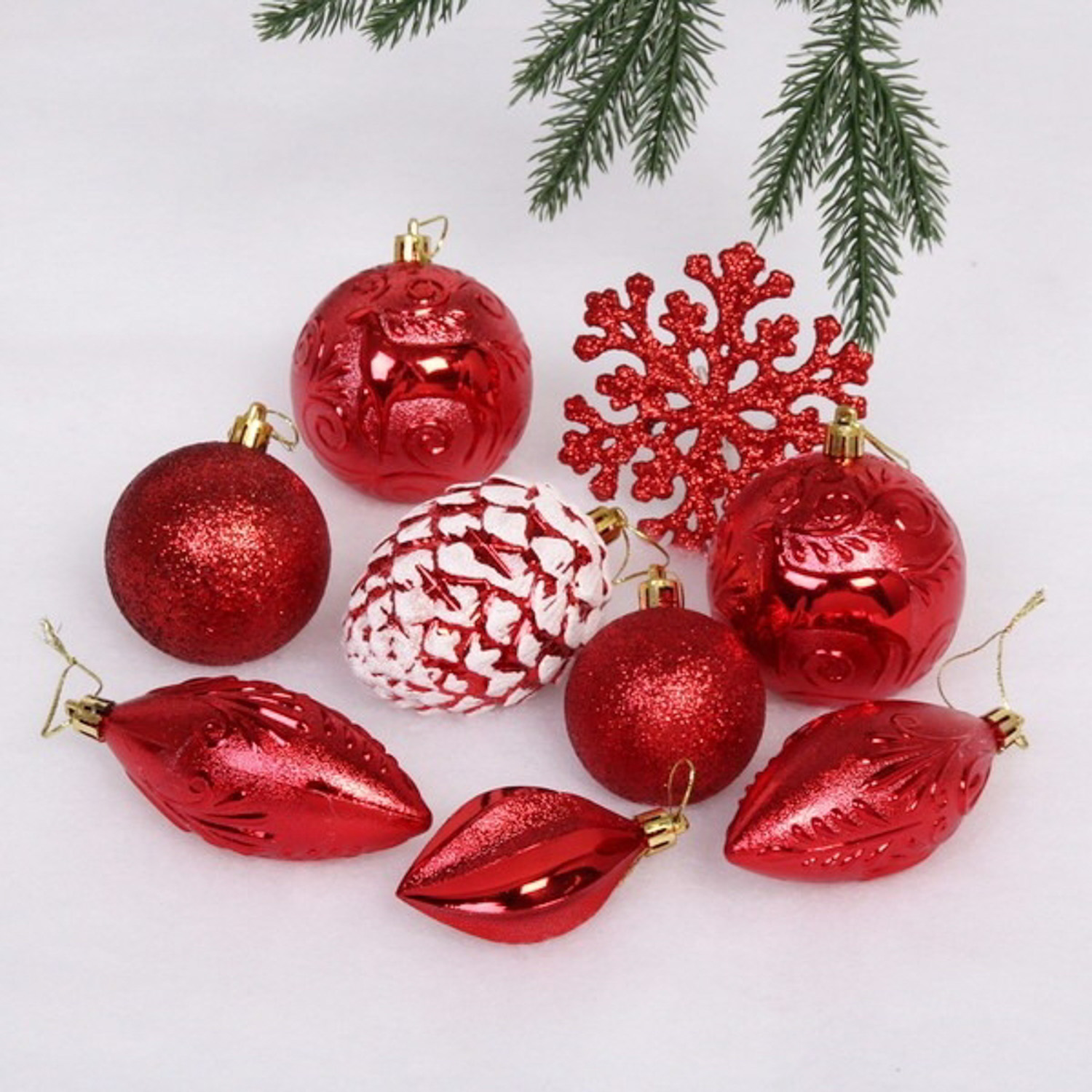 Набор украшений Рождество (26 предметов), красный Набор украшений Рождество (26 предметов), красный