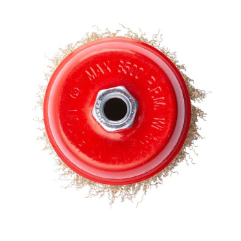 Щетка для УШМ чашка М14 латунированная 100мм VIRA (арт.576200) *1