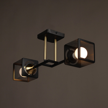 Светильник потолочный N6400/2 BK+COP 2*40W E27 220V (l-465; w-155; h-195) S=8м2 VERNER LIGHTING *1