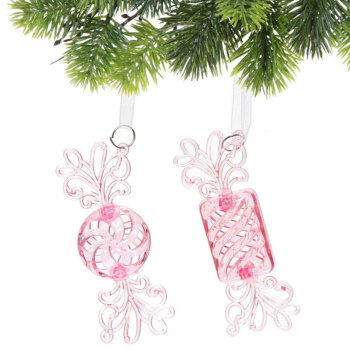 Подвеска "Сказочная сладость" 3,8*10,6 см (набор 2 шт), Розовый