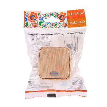 Выключатель Дача ОП 1кл. сосна с подсветкой 10А Народная SQ1824-0055