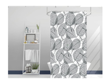 Штора  для ванной "Aquadomer" п/эстер 180*180см с кольцами XT-064 *1/25