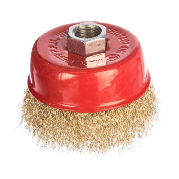 Щетка для УШМ чашка М14 латунированная 75мм VIRA