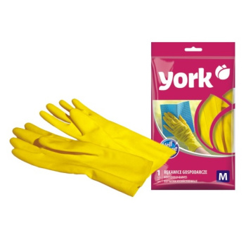 Перчатки латексные с хлопк.напыл. M (средний) 1пара Желтые 092020 "York" *12/144