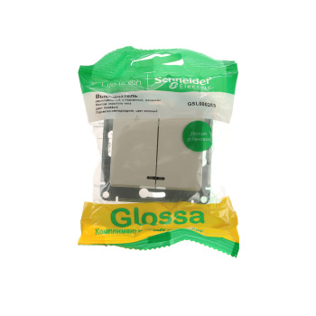Механизм выключателя "Glossa" 2-кл. беж. с подсветкой GSL000253 *1/20