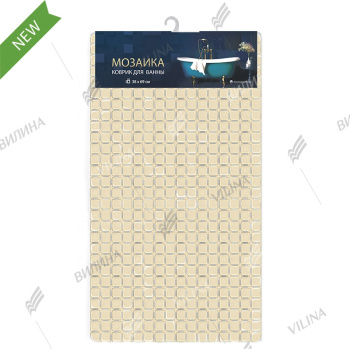 Коврик д/ванной "V-line" ПВХ Мозайка (38см х 69см) 6979 бежевый *1/10