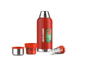 яяяТермос нерж."Биосталь" 1,0л Узк.горло,со вставкой-Ситом д/Завар.+крышка-конт.NBR-1000Z-R *1/12