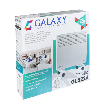 Конвектор 1200Вт GALAXY GL8226 белый, Х-элем, мех. термост. колеса/настен. устан. Sобог. до 20м2 *1 Конвектор 1200Вт GALAXY GL8226 белый, Х-элем, мех. термост. колеса/настен. устан. Sобог. до 20м2 *1