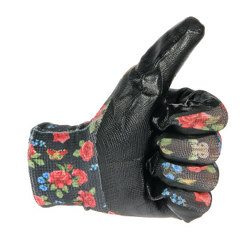 Перчатки садовые нейлон с нитриловым покрытием Микс (арт. 4382) *12/120 Перчатки садовые нейлон с нитриловым покрытием Микс (арт. 4382) *12/120
