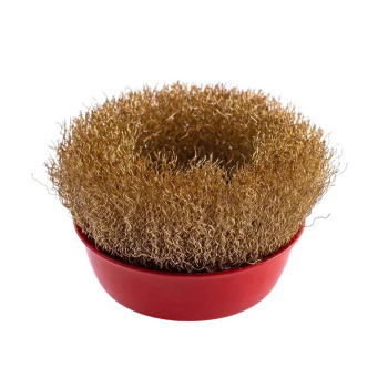 Щетка для УШМ чашка М14 латунированная 100мм VIRA (арт.576200) *1