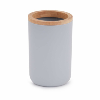 Стакан для зубных щеток "Бамбук" (серый)  пластик М8054  (ЗПИ "Альтернатива") *1/18