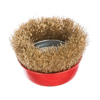 Щетка для УШМ чашка М14 латунированная 75мм VIRA