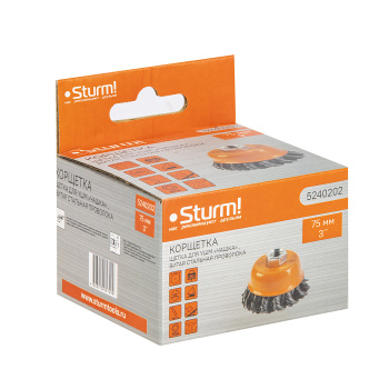 Щетка-насадка "чашка" для УШМ 75 мм STURM стальн. (арт. 5240202) *1/80