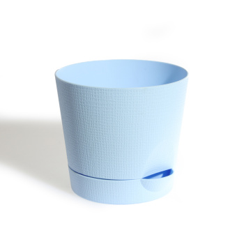 Кашпо пластм. "Le Parterre" 1,4л d верха 150мм h135мм с поддоном Голубой 203-5 (Tek.A.Tek)*1/24 Кашпо пластм. "Le Parterre" 1,4л d верха 150мм h135мм с поддоном Голубой 203-5 (Tek.A.Tek)*1/24