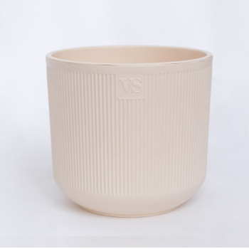 Кашпо пластм. "Росси" 4,4л d верха 190мм h170мм со вставкой Крем AMR-4,4-02 ("VipSet") *1/8