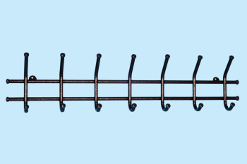 Вешалка настенная "Норма 7" 705х165х80мм Черная ВН 66 Ч ("ЗМИ")*1/10