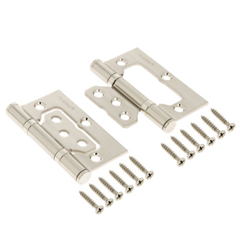 Петля без врезки 75*63*2,5мм НИКЕЛЬ матовый NIS (комплект 2шт.) AVERS *1/6/48