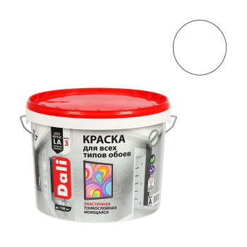 Краска акриловая для обоев 9 л ДАЛИ моющаяся матовая База А *1/44 Краска акриловая для обоев 9 л ДАЛИ моющаяся матовая База А *1/44