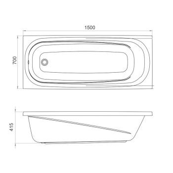 Ванна акриловая 150х70 см Triton Рига, универсальная, без ножек Ванна акриловая 150х70 см Triton Рига, универсальная, без ножек