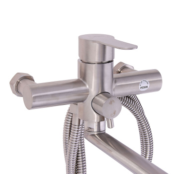 Смеситель универсальный "Potato" плоский излив с переключ. душа, нерж. сталь P22303S  *1/10