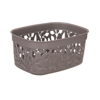 Коробка д/хранения пластм. "Флора" 240x175x110мм (3,0л) Франц.серый М2361 ("М-Пластика") *1/10