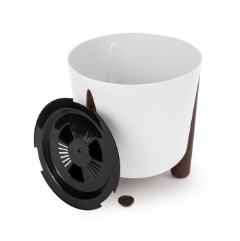 Кашпо пластм. "Жардин"  9л d верха 260мм h255мм с съем дрен.решеткой Белый М9125 *1/4 Кашпо пластм. "Жардин"  9л d верха 260мм h255мм с съем дрен.решеткой Белый М9125 *1/4