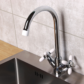 Смеситель для кухни Эверест В59-071А высокий излив (белый) *1/10