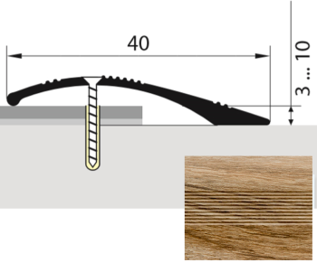 Порог-стык разноуровневый 40х900 мм Русский профиль, дуб камелия