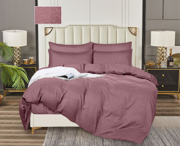 Постельное белье евро бамбук жаккрад Орхидея бордо, наволочки 70*70см - 2шт *1