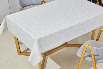 Клеёнка на тканевой основе, полиур.покр."Kleo" "Цветочный принт" св.сир.с бел.ш.1,37м SFPU-1977B *20