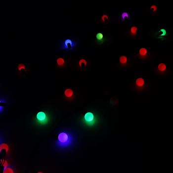Гирлянда «Нить» Luazon Lighting, 10 м, мигание, мульти, шарики 2.5 см, 100 LED, IP44, 220 В