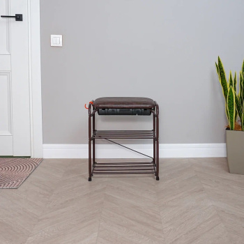 Этажерка "обувница" металл. "Альфа 13ся" 2полки+мягк.Сиднье.с ящик,ш.0,45м,в.048м Кор.ПДОА13СЯ КОР*1