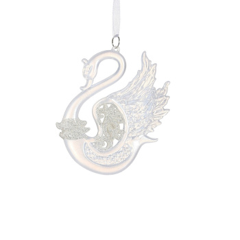 Украшение ёлочное "Лебедь величие блеск" 10х11 см, белый 6953982