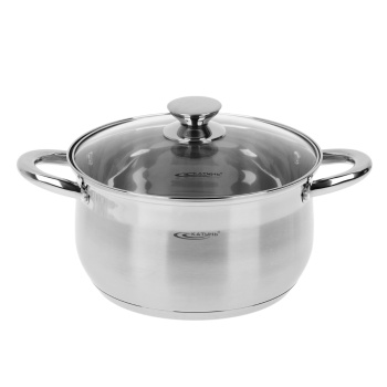 Кастрюля нерж. "Катунь" "Диана" 4,2л d22см термораспред. дно, Стекл. кр. KT01-D-40 *1/4 Кастрюля нерж. "Катунь" "Диана" 4,2л d22см термораспред. дно, Стекл. кр. KT01-D-40 *1/4