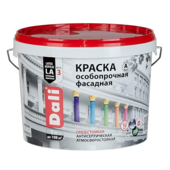 Краска акриловая фасадная 5 л ДАЛИ особопрочная База С *1/60 Краска акриловая фасадная 5 л ДАЛИ особопрочная База С *1/60