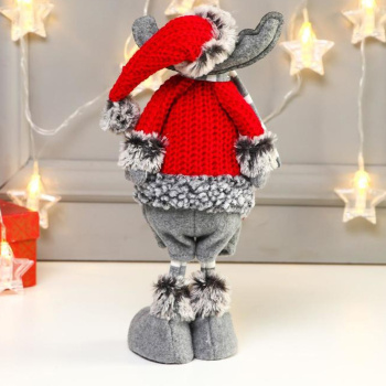 Кукла интерьерная "Лосик в красной шубке и колпаке" 34 см 2315144