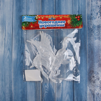 Украшение ёлочное "Единорог с крыльями перелив" 13х12,5 см, белый   10514164